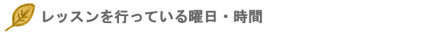 レッスンを行っている曜日・時間